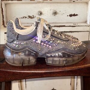 La Sheelah Women's Sparkly
Rhinestone Studded Faux SuedeTrainers size 9